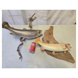 2 Driftwood mounted fish look at pictures for