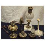 Lamp lot - B & H perire Brass oil lamp, Brass