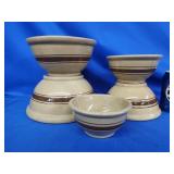 5 Stoneware Nesting mixing bowls.  There is