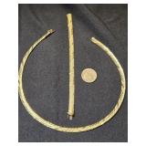 14k gold necklace and matching bracelet.  Estate