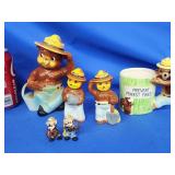 Smokey the Bear Bank, Salt & Pepper shakers,