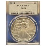 2010 American Eagle Silver Dollar PCGS MS 70 look