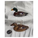 Pair of lead miniature Mallard Drake and hen