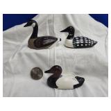 3 miniature lead decoys.   Goose, Loon and