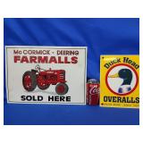 Porcelain Duck HeadvOveralls sign 10" x 8" and