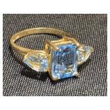 14K Gold Ring Topaz stones look at pictures for