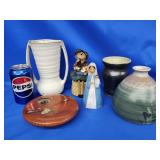 Georgetown Pottery  Ikebana vase and 5 other