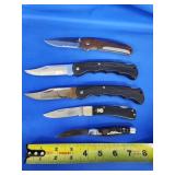 5 pen knives.  1 Winchester , 2 Buck knives , 1
