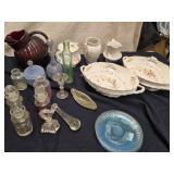 Glassware & China lot - Ruby Glass Pitcher, 3