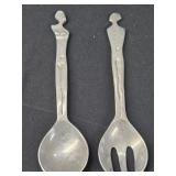 MCM  Pewter Salad Serving Fork and Spoon by