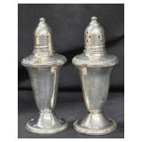 Sterling Salt and Pepper Shakers,  pair weighted