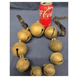 9 Old Brass Graduated Sleigh Bells - Loose with 1