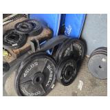 Weights and bench weights 2 each 45 lbs, 35 lbs,