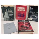 4 Hardback Books with dust jackets and a pamphlet