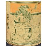 Antique One Gallon Oyster Tin Can "Deliciously