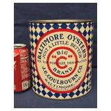 Baltimore Oysters One Gallon Tin Can size  BIG
