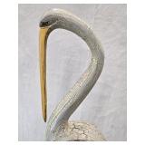 Wood Carved Heron measures 41" tall look at