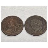 Two 1816 Large Cent coins.  Look at the photos