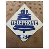 Roadside Telephone Sign Alunium measures 24" sq.,