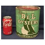 B & L brand OYSTERS, Bivalve Oyster Packing Co.,