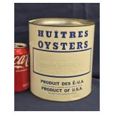 Huitres Oysters One Gallon Tin Can packed by