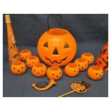 Vintage Halloween Lot - Blow Mold Jack-O-Lantern