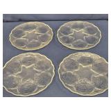 4 Glass 8" Oyster Plates, scalloped edges, each