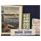 Lot - .adison SeafoodWindow Sign, Home Ice Co.