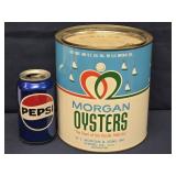 MORGAN OYSTERS one gallon tin can, "The Pearl of