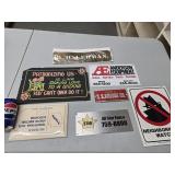 Lot- 6 signs and 1 stencil look at pictures for