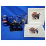 Cast Iron pointer door stop, 2 ringed neck