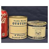 2 Oyster Tins - one pint Oyster can  Madison