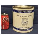 Travers Bros. Co. Blue Cross Brand Fresh Oysters,