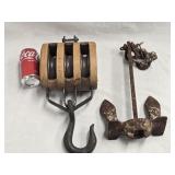 Triple Wood Block Pulley and Old  Anchor lot look