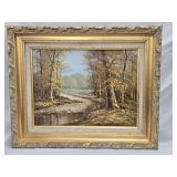 Original Oil Painting Forest Landscape 16"×12",