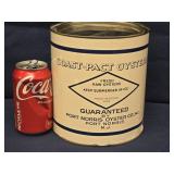 COAST-PACT OYSTERS,  one gallon can tin, fresh