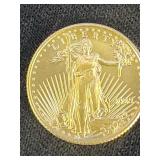 Gold American Eagle 1/10 oz Bullion coin.  22k