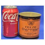 One Pint FRESH OYSTERS no top, Packed by T. A.