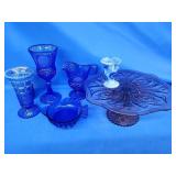 Bead block opalescent vase, George Washington