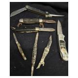 7 Penknives - German 2 blade, NEHI Boot, John