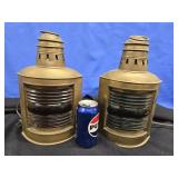 Boat Lights, Pair brass boatlights- port and