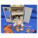 Barbie Wardrobe,  4 troll dolls, baby doll