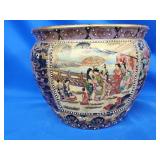 Satsuma fish bowl planter/ Jardiniere.    6.75