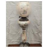 Victorian Banquet lamp hand painted.. look at t