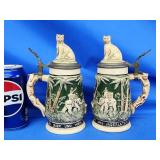 2 vintage German Sarfari steins.   7.5" H.
