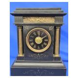 Slate Mantle Clock, trimmed with brass, WILL NOT