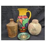 Pottery Lot - Handpainted Mexican Pitcher, South