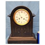 Slate mantel clock.   14.5" H x 10.75" W.  Has