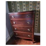 Mahogany high chest 4 drawer.
