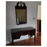 Mahogany vanity and hanging mirror.